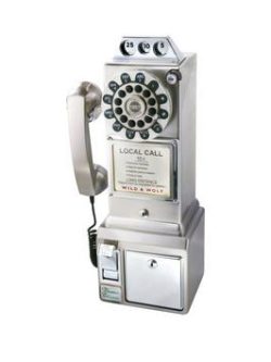 Wild And Wolf Diner Retro Telephone - Chrome